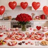 Valentine’s Charcuterie Cardboard for Food, 13.78" Red XOXO Large Charcuterie Board Letters for Chocolates, Cupcakes, Flowers, Roses, Candies