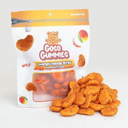 Goso Gummies Chamoy Mango Bites Candy - 6oz Spicy Sweet & Tangy Gummy Candy, Chewy Mango Fruit Snack with Chamoy & Chili, Mexican Candy Style Treat