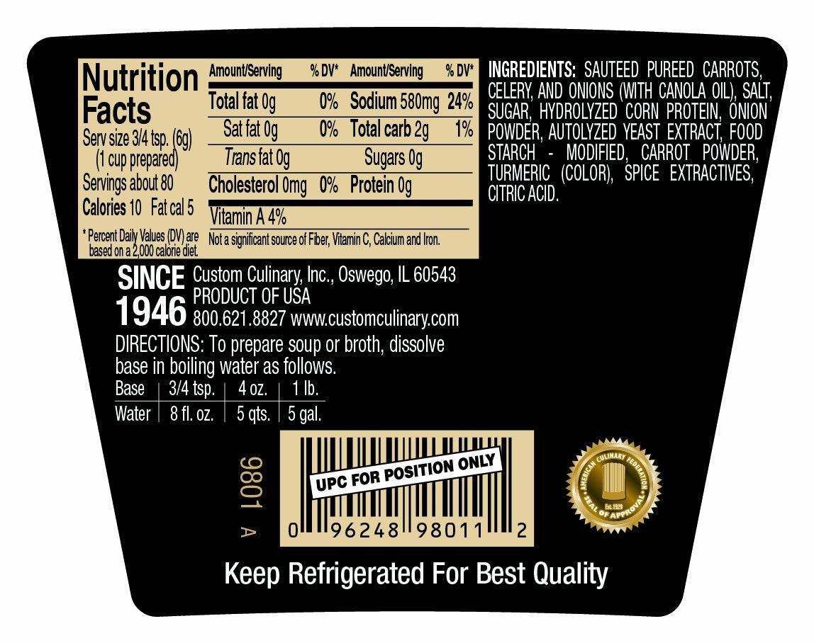 Custom Culinary Gold Label Base, Mirepoix, 1 Pound