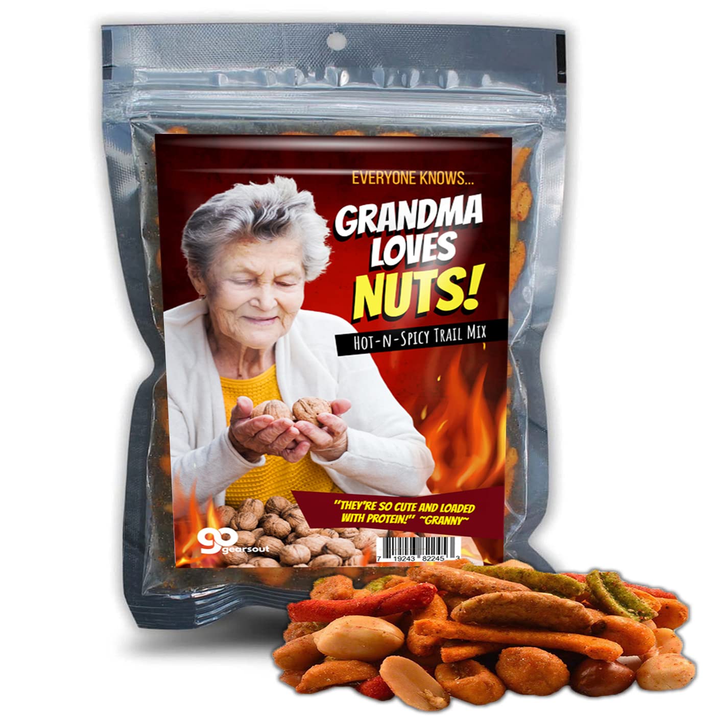 Grandma Loves Nuts Spicy Trail Mix - Funny Snacks for Women - Spicy Blend, Made in the USA