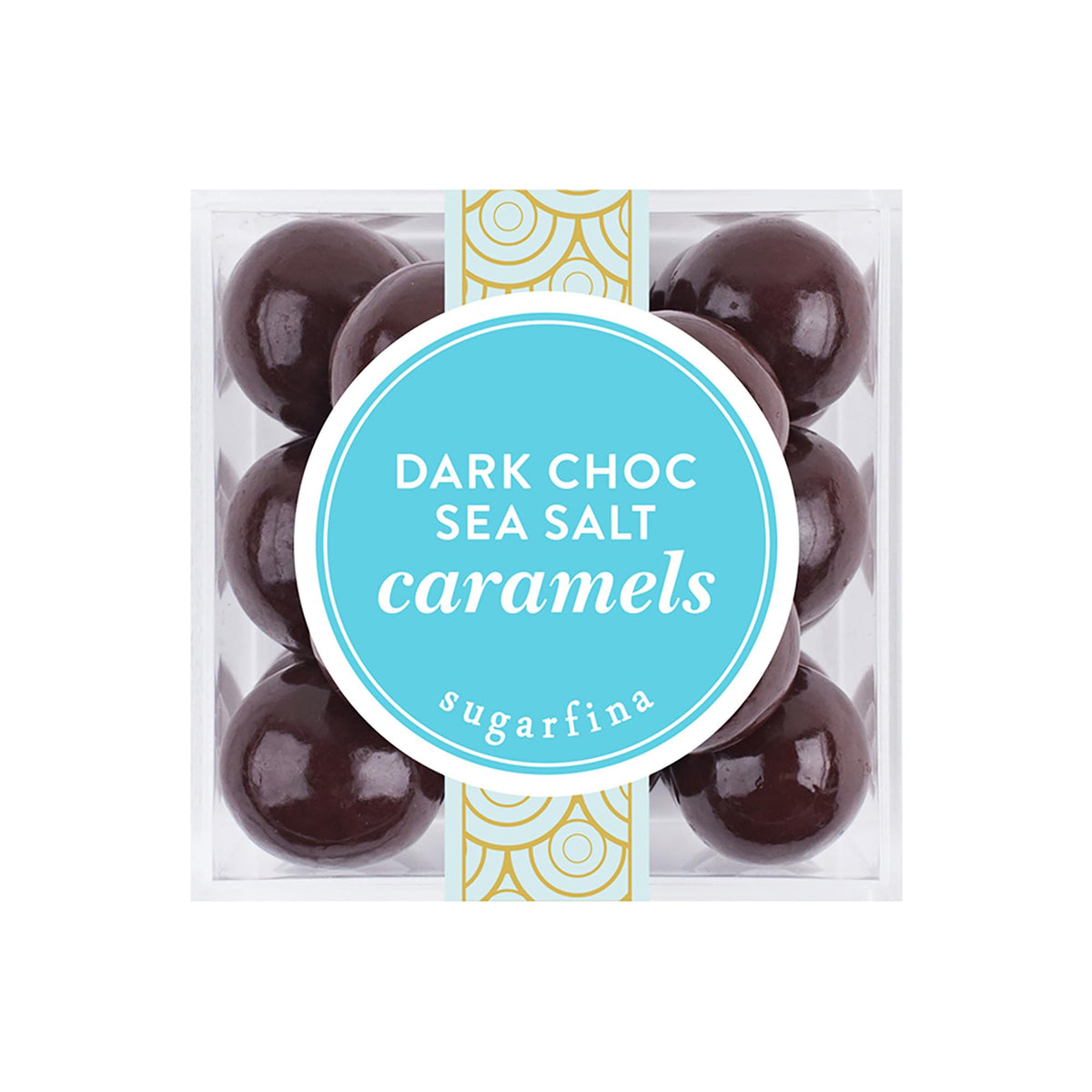 Sugarfina Dark Chocolate Sea Salt Caramels Small Candy Cube, Chocolate Bites, 2.6 oz, 6 Count
