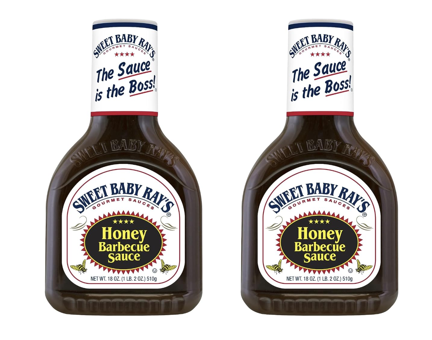Sweet Baby Rays Honey Barbecue BBQ Sauce 18 oz Pack of 2 w/Exit 28 Bargains Sticker - Award Winning Honey BBQ Sauce Bundle