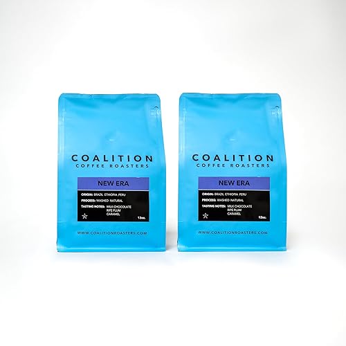 Coalition Coffee Roasters New Era Espresso Medium Roast Coffee - Premium Coffee Grounds - Fresh Roasted, Finely Ground Espresso (Pack of 2, 12 oz)