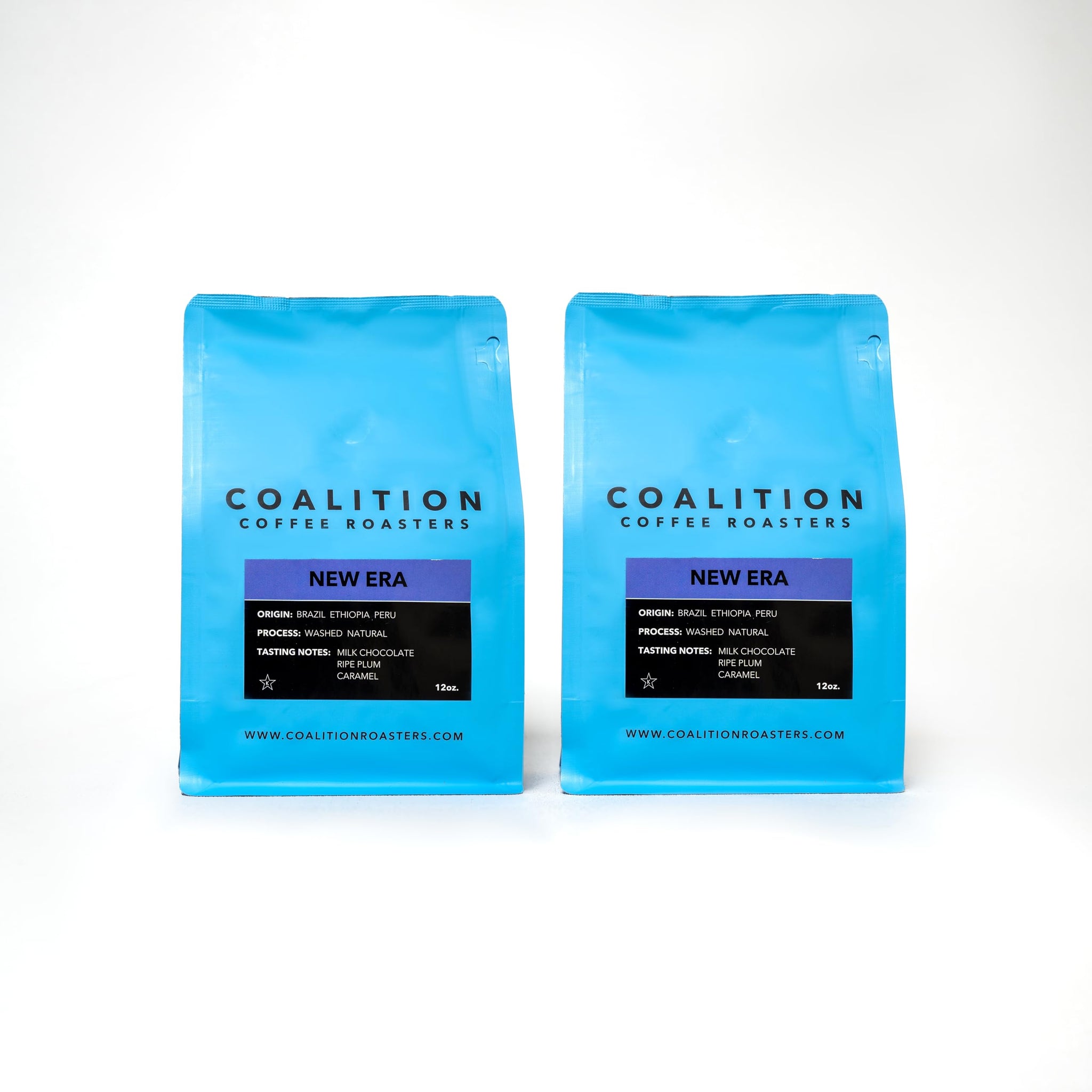Coalition Coffee Roasters New Era Espresso Medium Roast Coffee - Premium Coffee Grounds - Fresh Roasted, Finely Ground Espresso (Pack of 2, 12 oz)