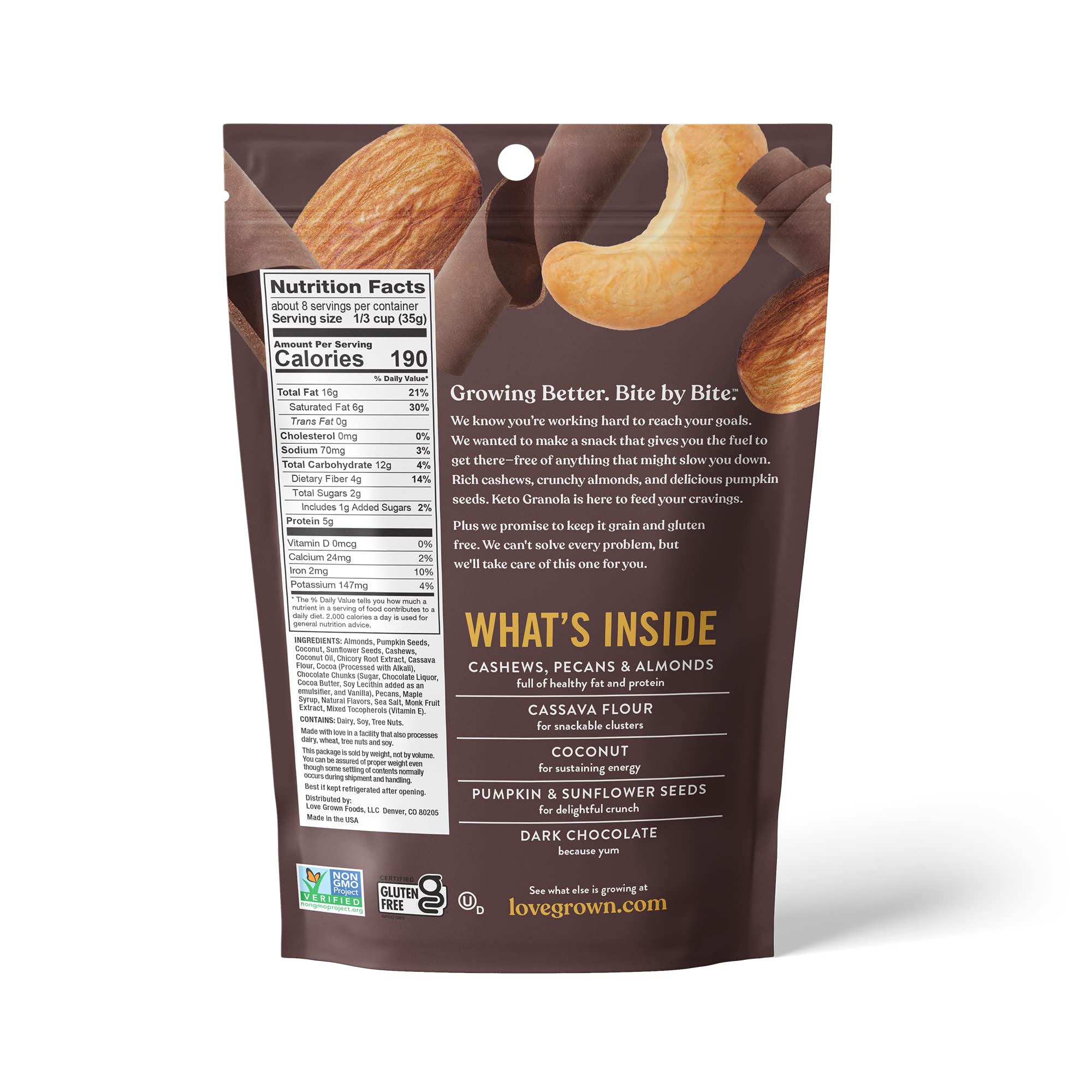 Love Grown Chocolate Cherry Cashew Keto Granola,10 oz