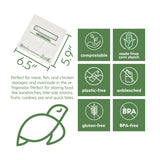 100% Compostable Food Storage Bags, Sandwich Size 150 Pack, Eco-Friendly Freezer Bags, Resealable, Heavy-Duty, Reusable, Leak Resistant, Off-White