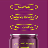 Coaqua Lemony Passion Coconut Water (12 Pack), Naturally Sweet Electrolyte Drink with Passion Fruit & Lemon Juice - Supports Immunity, Digestion