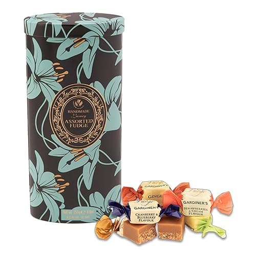 Gardiners of Scotland Handmade Fudge 250g Tall Tin, Lillies Assorted Fudge