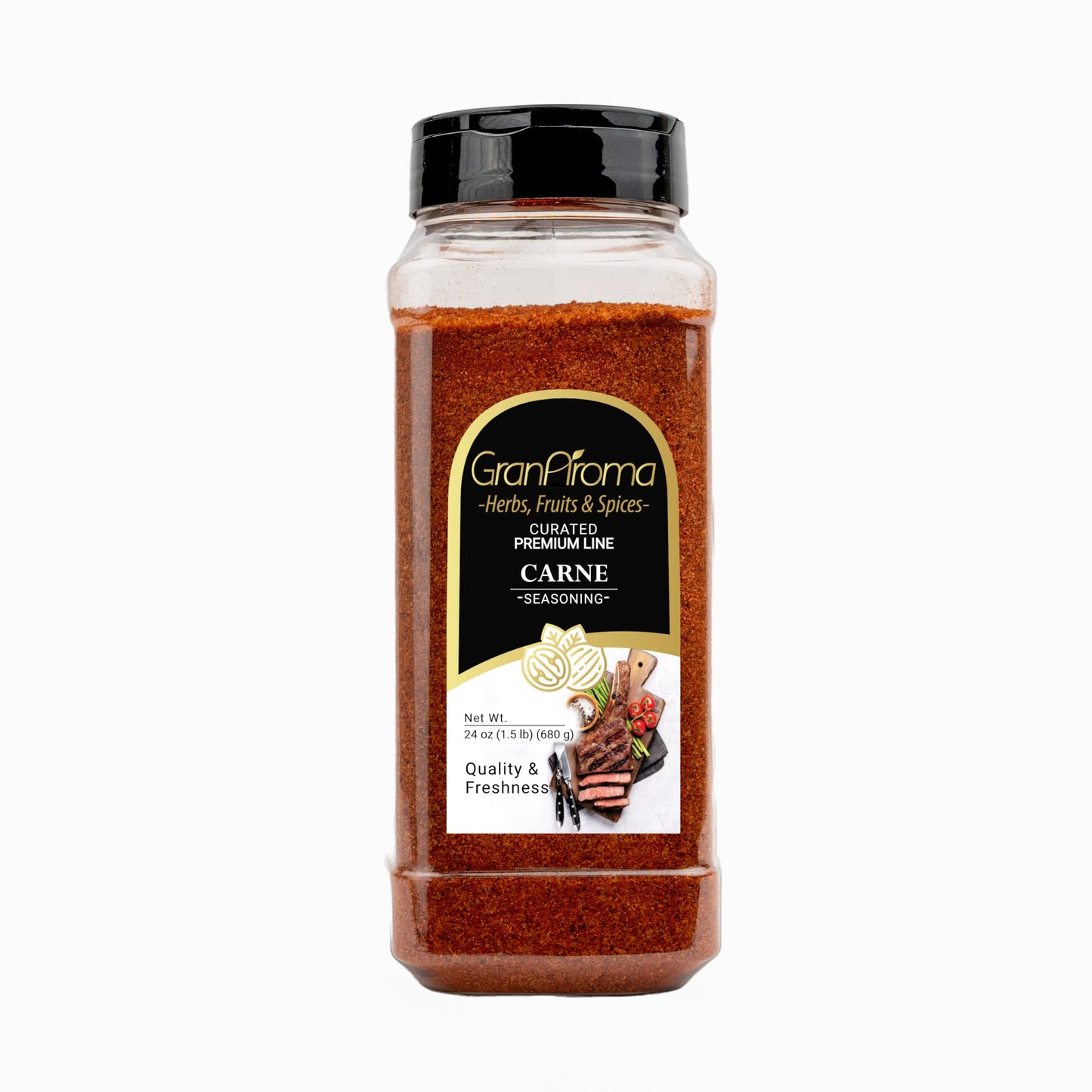 GranAroma Carne Seasoning, Authentic Spice Blend, Delicious Taste, Dry Rubs & Meat Dishes (1.5 Pound)