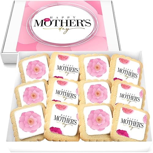 Mothers Day Cookies Gift Basket for Mom for wife from daughter Son | Individually Wrapped | 12 Pack | Nut-Free | Kosher Dairy