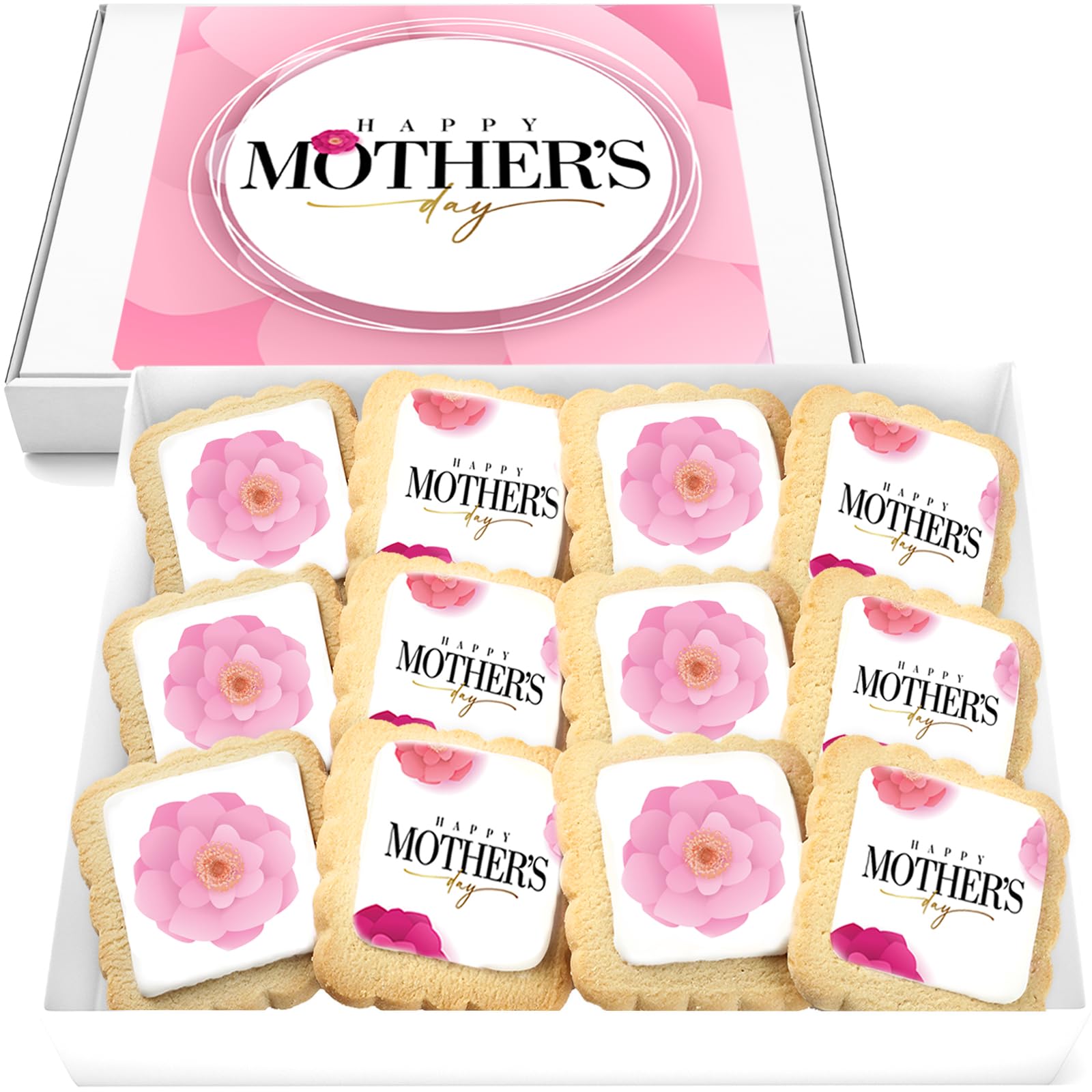 Mothers Day Cookies Gift Basket for Mom for wife from daughter Son | Individually Wrapped | 12 Pack | Nut-Free | Kosher Dairy
