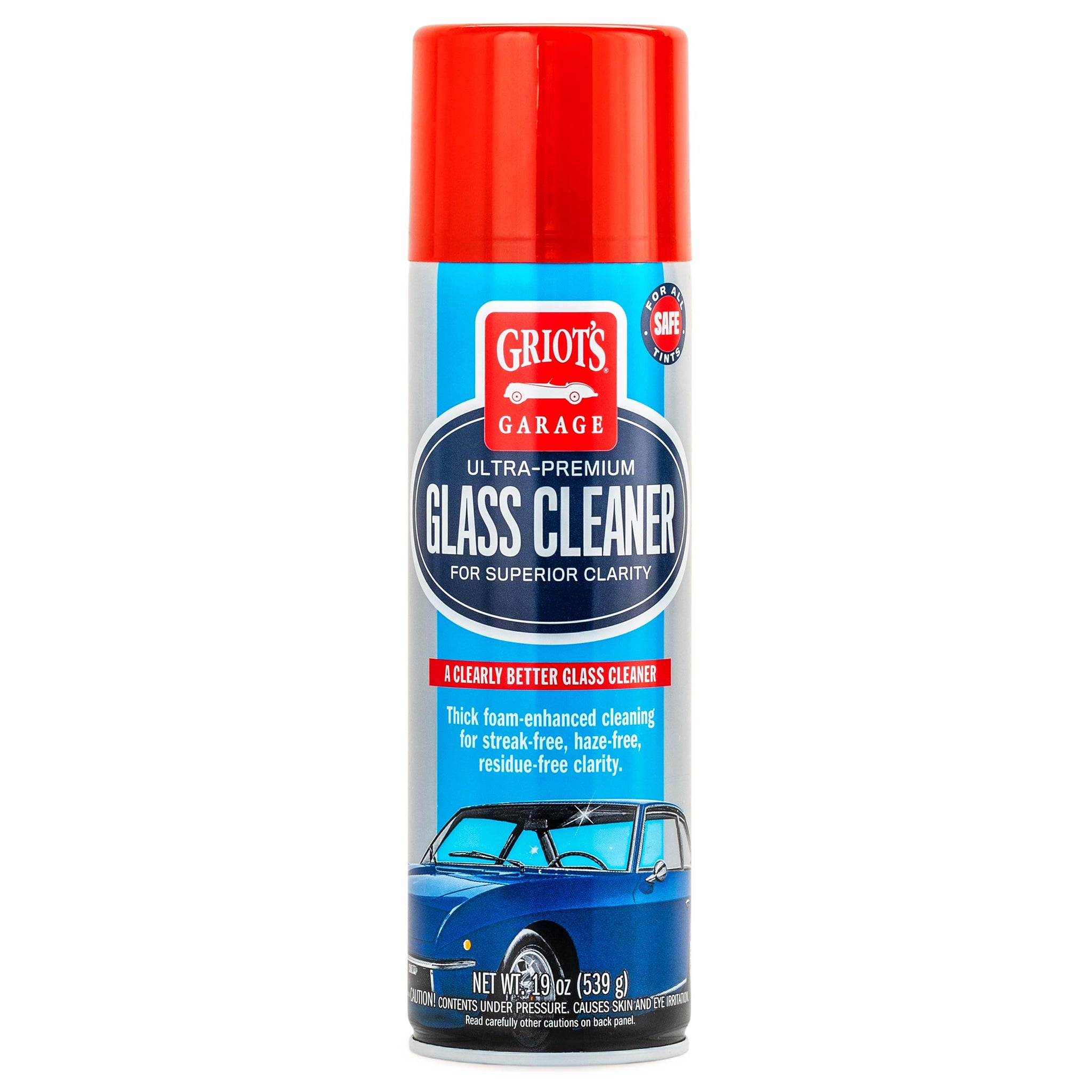 Griot's Garage Ultra-Premium Glass Cleaner, Foaming Aerosol Spray for Car Window, Windshield, Mirror, Tint Safe, Ammonia-Free Formula, 19 Oz, 10998