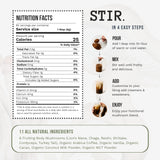 STIR Premium Instant Mushroom Coffee | Lion’s Mane, Chaga, Reishi, Cordyceps, Shiitake, Turkey Tail | Organic Cacao, Vanilla, Coconut MCTs | Focus