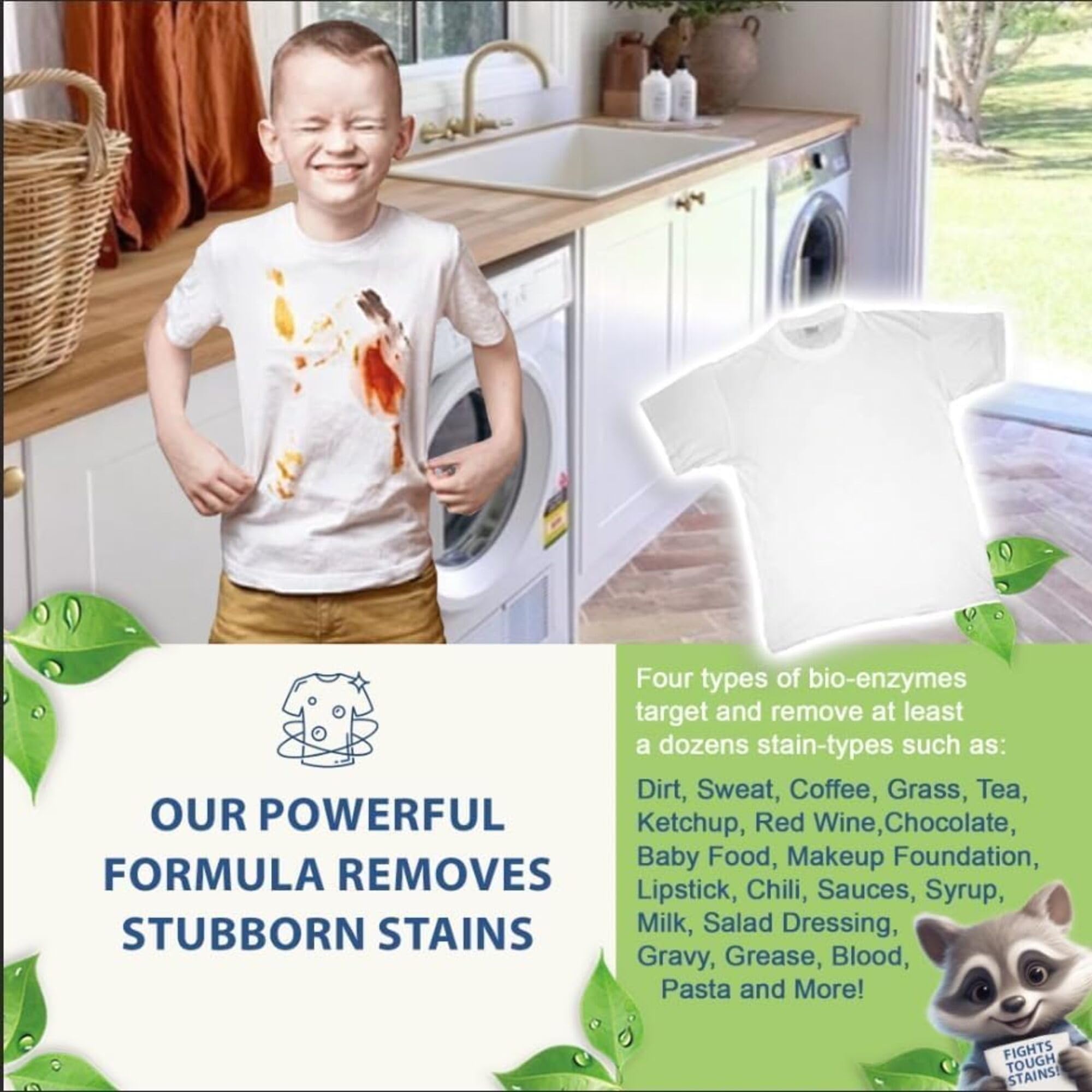 MorningRain Eco Laundry Detergent Sheets - Ingredients from Finland, Unscented, Bio-Enzyme Formula, Power Clean, 30 Sheets (Up to 60 Loads)