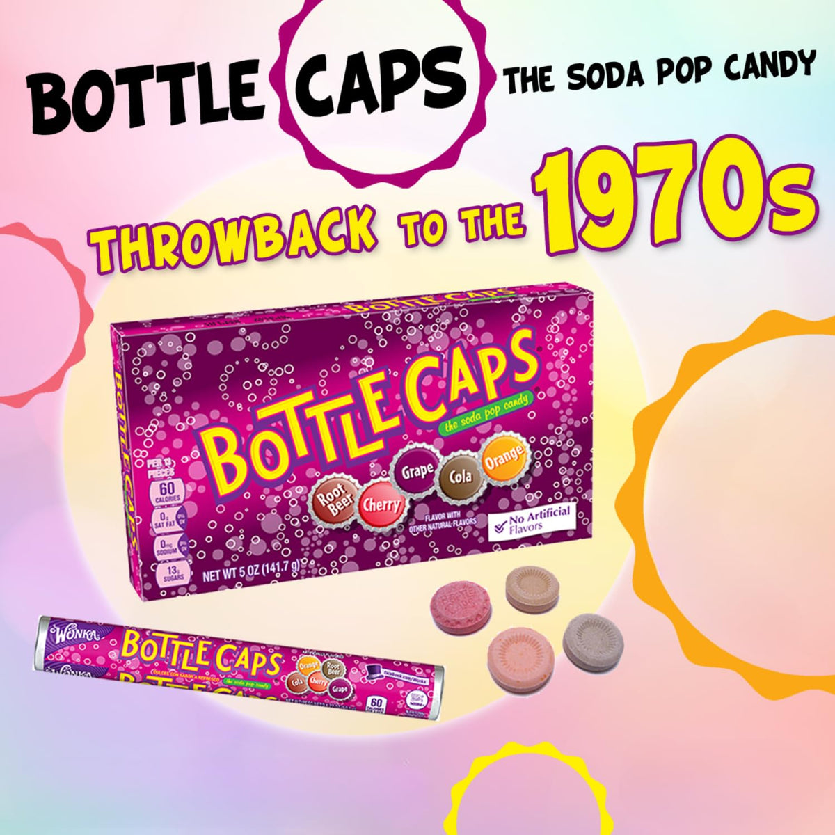 Bottle Caps - Pack of 3 - Soda Pop Candies - 5 oz. Movie Theater Boxes