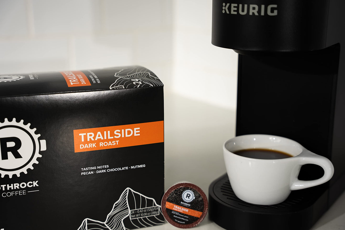 Rothrock Coffee - Trailside - Dark Roast - K-Cups - Specialty Coffee Pods - Single Serve - Full-Bodied & Smooth - Earthy & Traditional Flavor - Rich