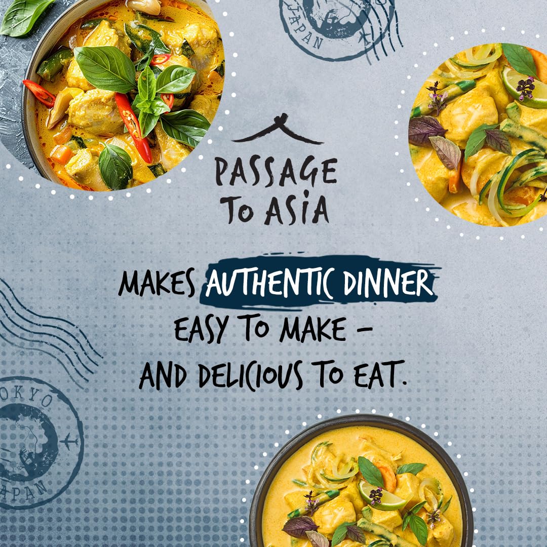 Passage to Asia Yellow Thai Curry Sauce, Mild Yellow Curry Stir Fry & Simmer Sauce, Just Add Coconut Milk, No Artificial Ingredients, Serves 4, 7 oz