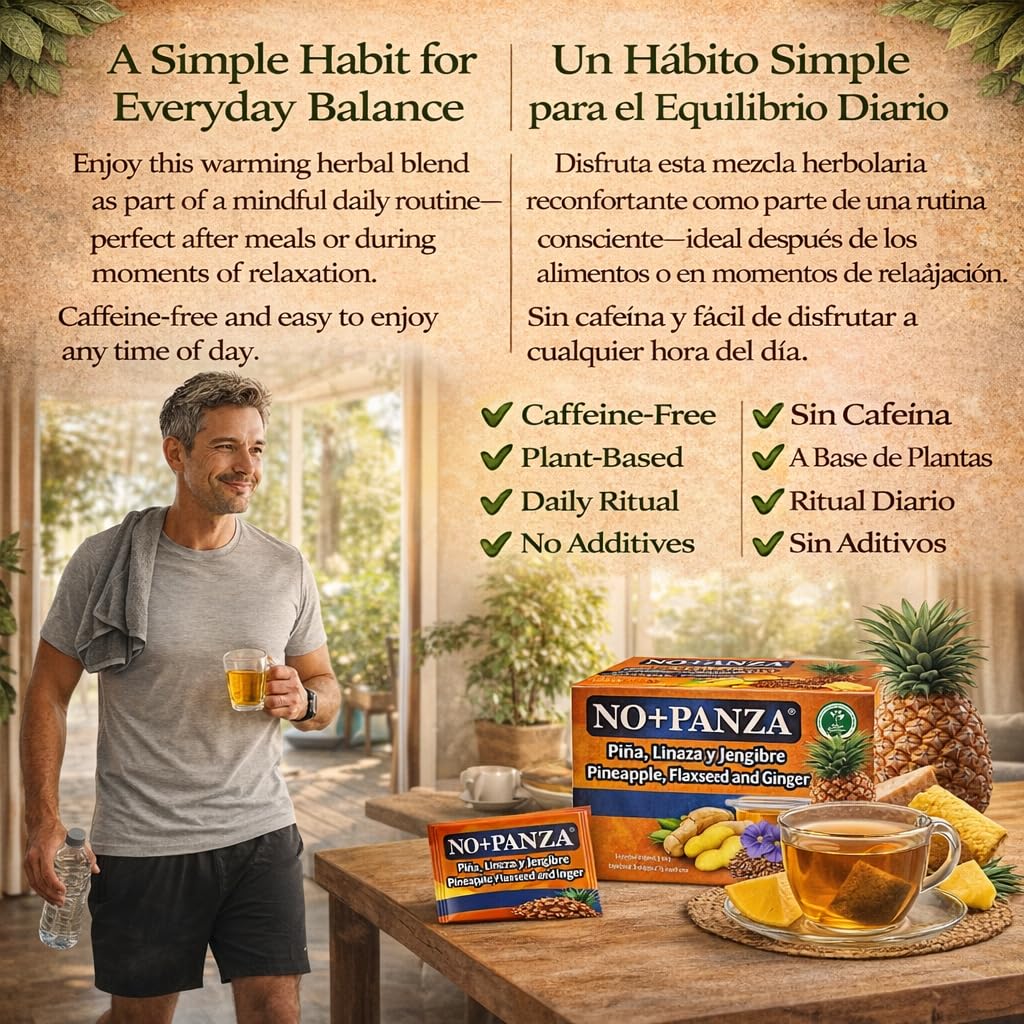 Herbal Tea by High Supreme - 30 Tea Bags,Ginger, Pineapple, Cinnamon & Flaxseed - 100% Natural,Vegan, Caffeine-Free Infusion-Traditional Herbal Blend
