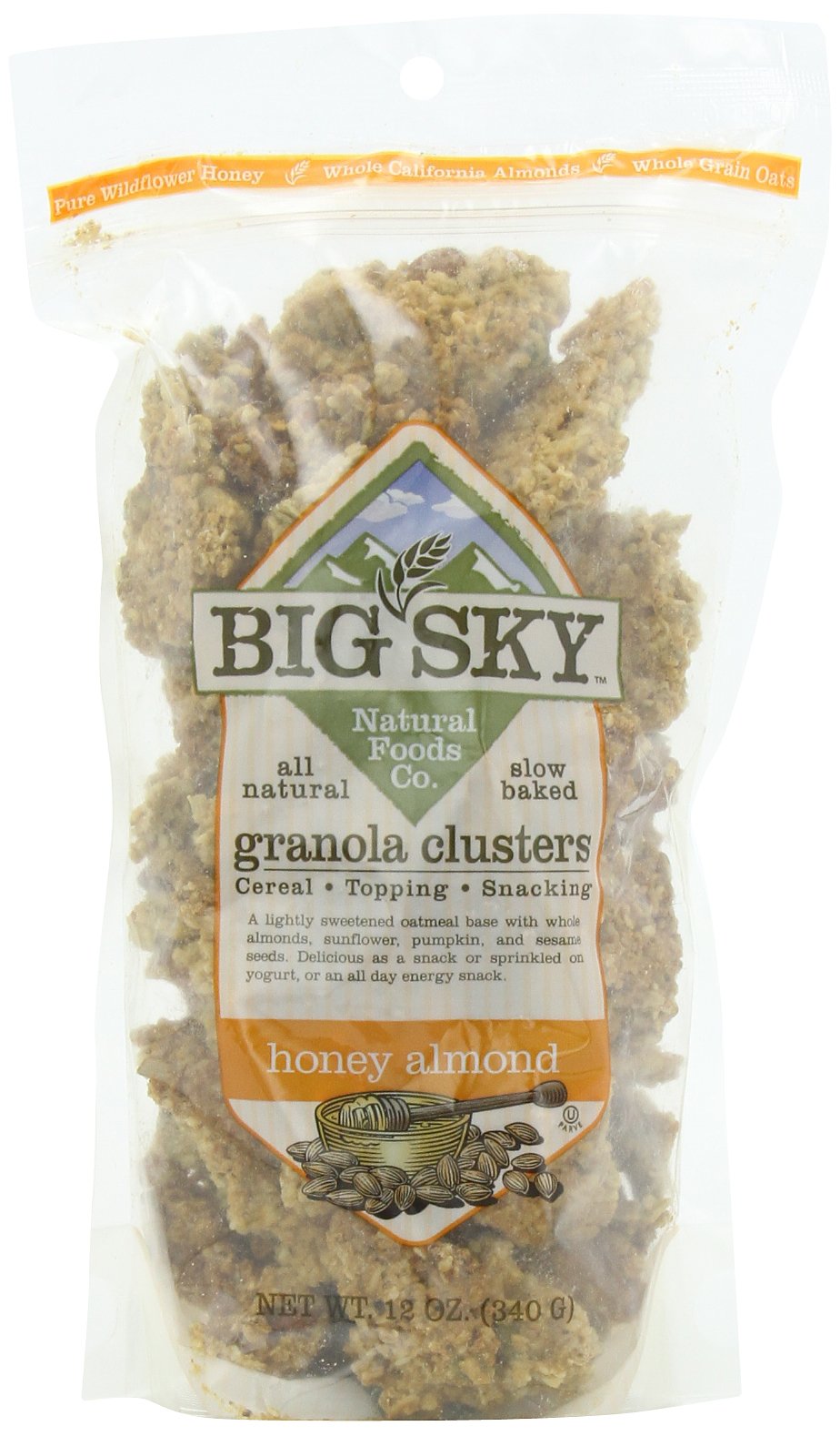 Big Sky Granola Honey Almond Granola, 12-Ounce Pouches (Pack of 6)