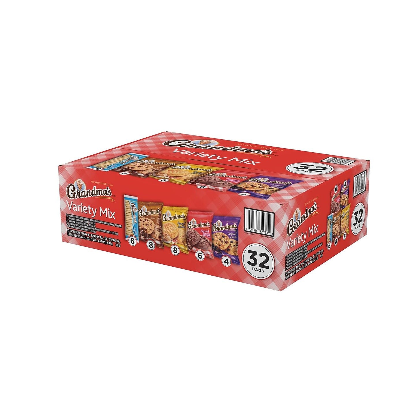 Grandma's Cookies Variety Pack, 32 Packs/Box (FRI14867)