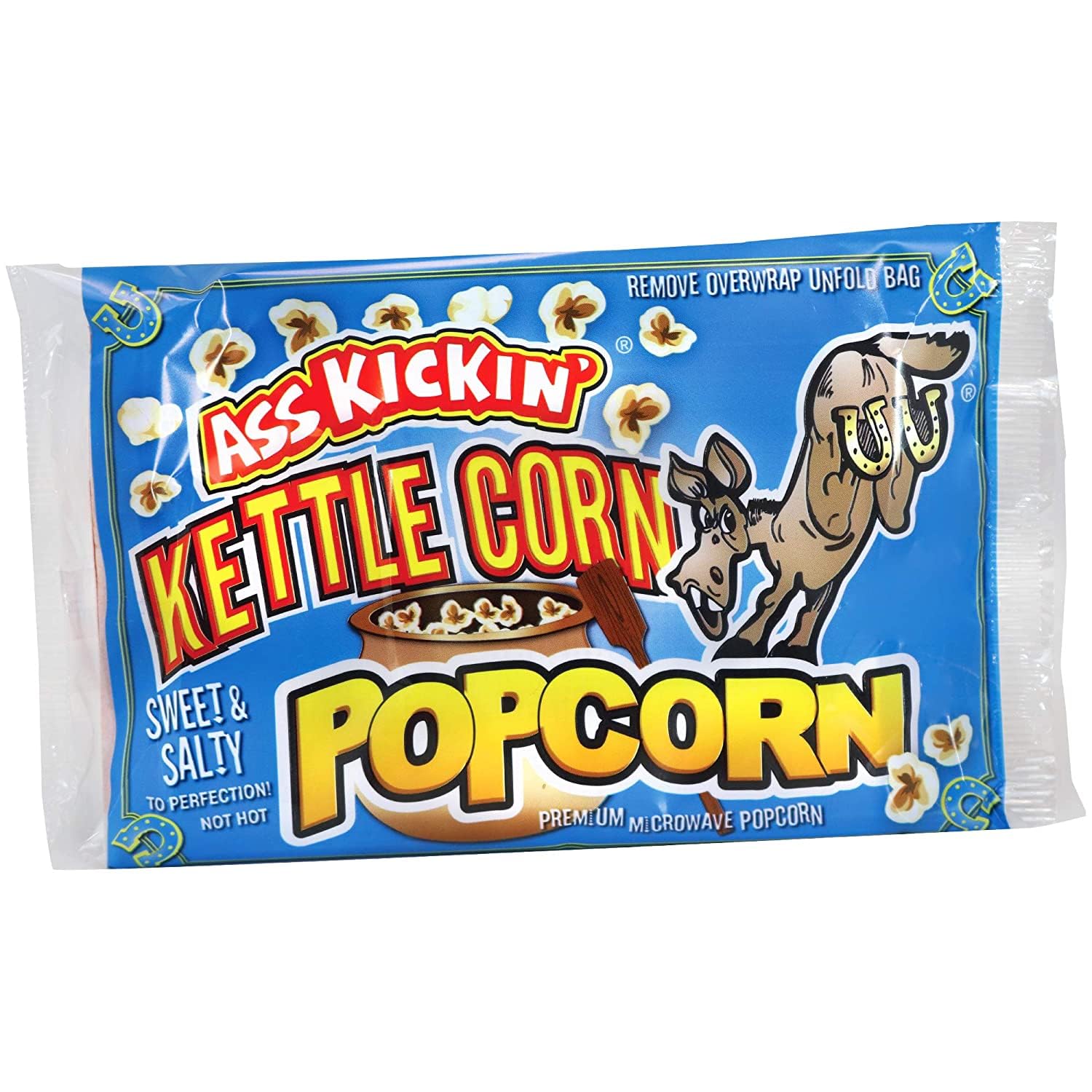 ASS KICKIN’ Kettle Corn Microwave Popcorn - 12 Pack - Ultimate Sweet Gourmet Gift - Try if you dare!
