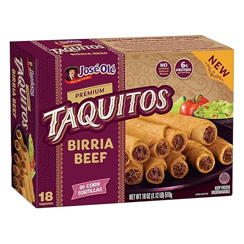 Jose Ole Premium Corn Taquitos, Beef Birria, 18 Ounce (Frozen)