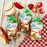 Great Value Apple Sauce Variety Pack, Unsweetened, Cinnamon & Strawberry, 3.2 oz Pouches, 12 Count, Pack of 2, 24 Pouches Total, 76.8 oz