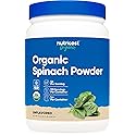 Nutricost Organic Spinach Powder 1LB - Pure, Gluten Free, Non-GMO, Certified Organic