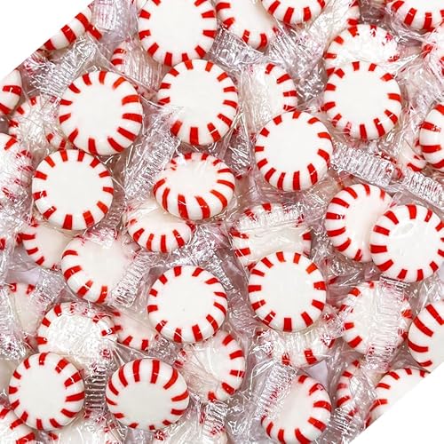 ShippedFast Peppermint Starlights Candy Mints, Real Peppermint Oil Infused Hard Candies, 1 Pound Bag