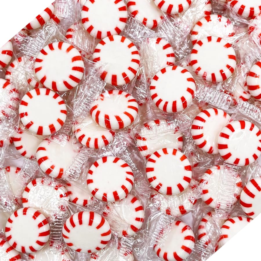 ShippedFast Peppermint Starlights Candy Mints, Real Peppermint Oil Infused Hard Candies, 1 Pound Bag
