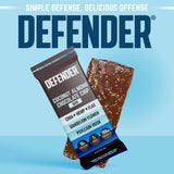 Defender Vegan Protein Bar, Coconut Almond Chocolate Chip, Plant Based Snack or Breakfast Bars, Psyllium Husk, Dandelion Root, High Fiber, Non GMO
