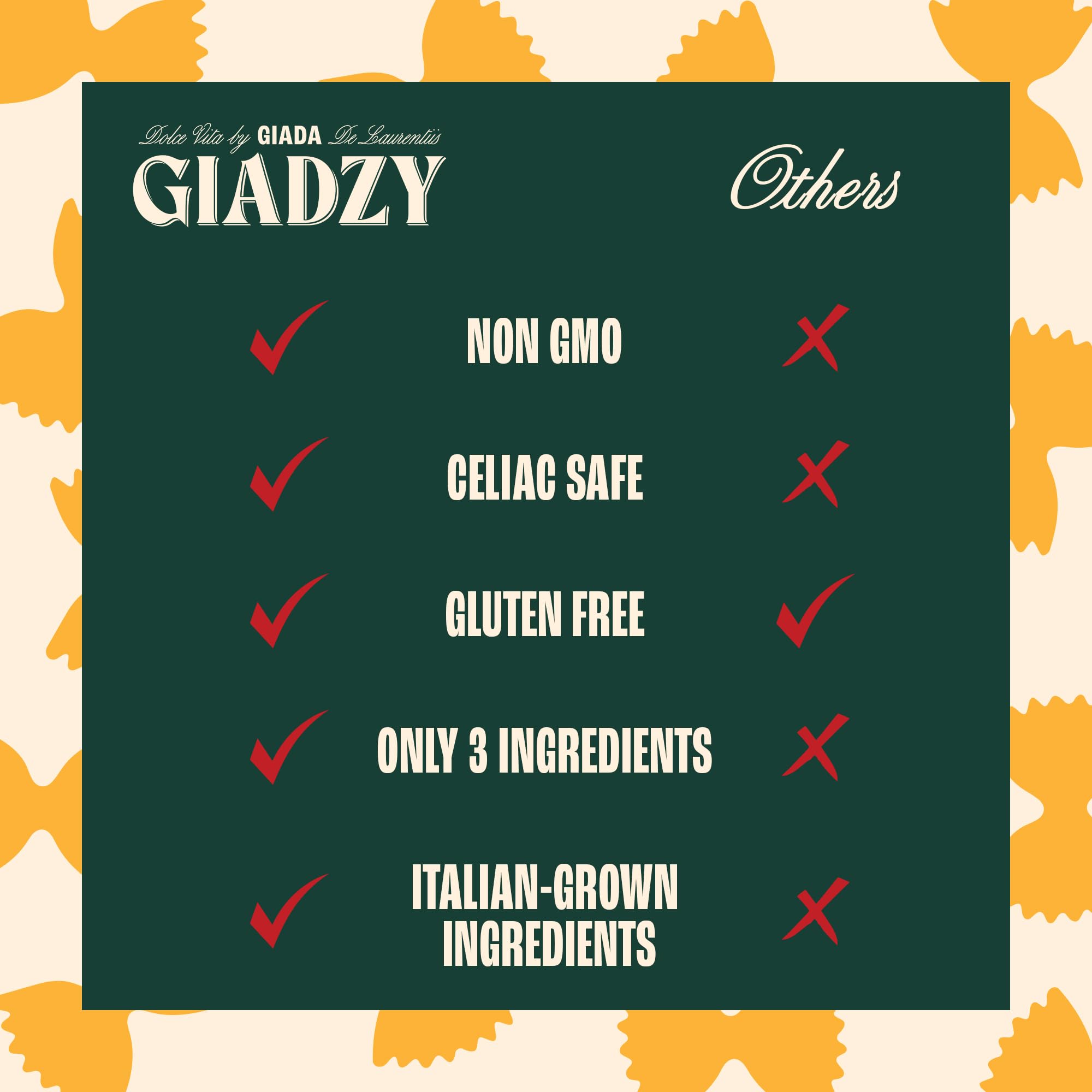 Giadzy by Giada De Laurentiis 3 Pack Gluten Free Mezzi Rigatoni - Made in Italy, Artisanal, Clean Ingredients - Non GMO