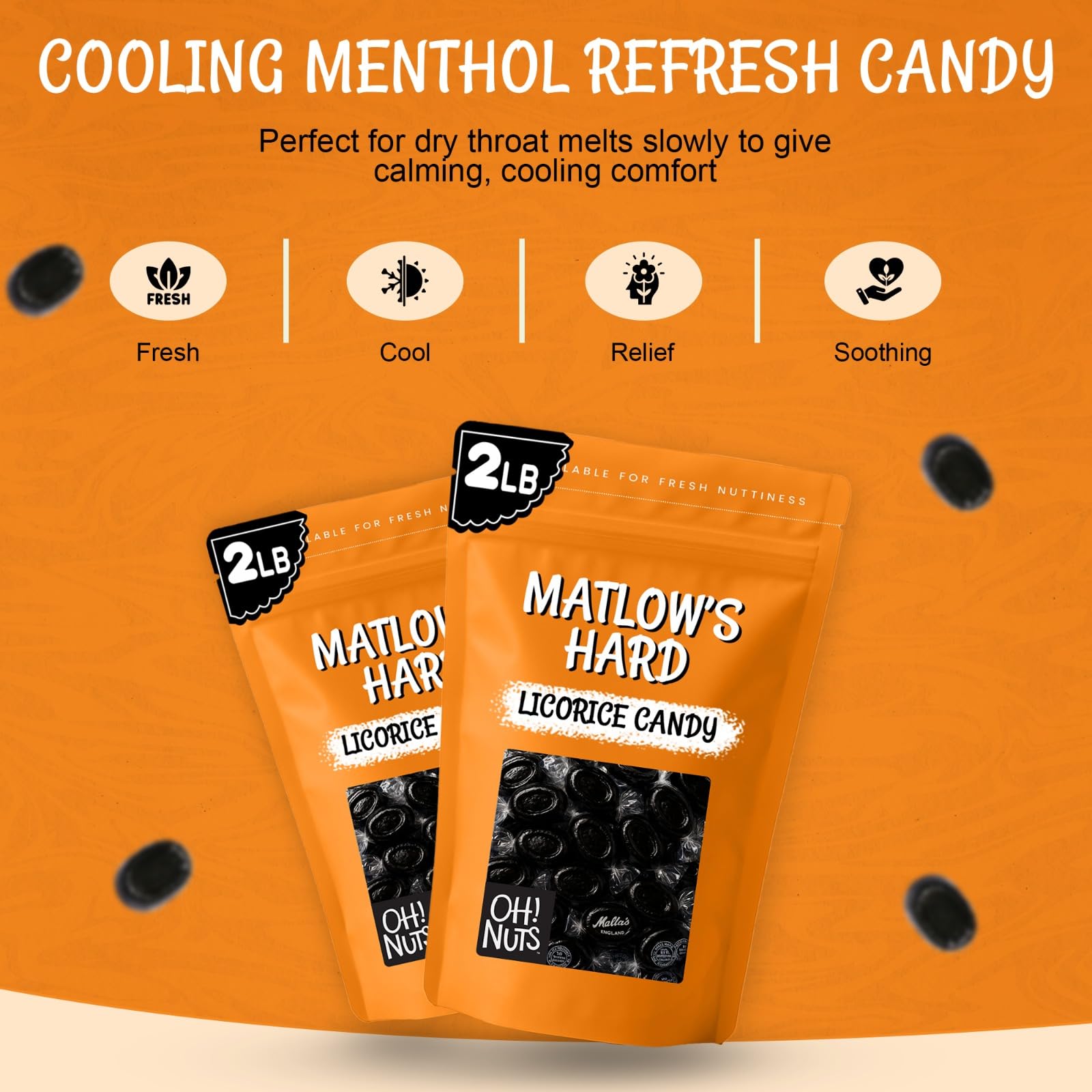 Matlow's Licorice Hard Candy | Kosher Licorice Candy - Individually Wrapped & Packed in 2 LB Resealable Bulk Bag | Great for Party, Office, Outing