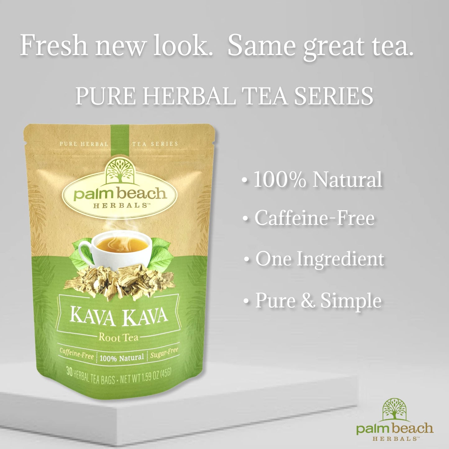 Palm Beach Medicinal Herbs - Kava Kava Root Tea - Pure Herbal Tea Series, 30ct