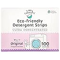 LAZY COCONUTS Eco Friendly, Plant Powered Laundry Detergent Strips - 100 Loads - Fragrance Free, Unscented, Ultra Concentrated, Earth Friendly No