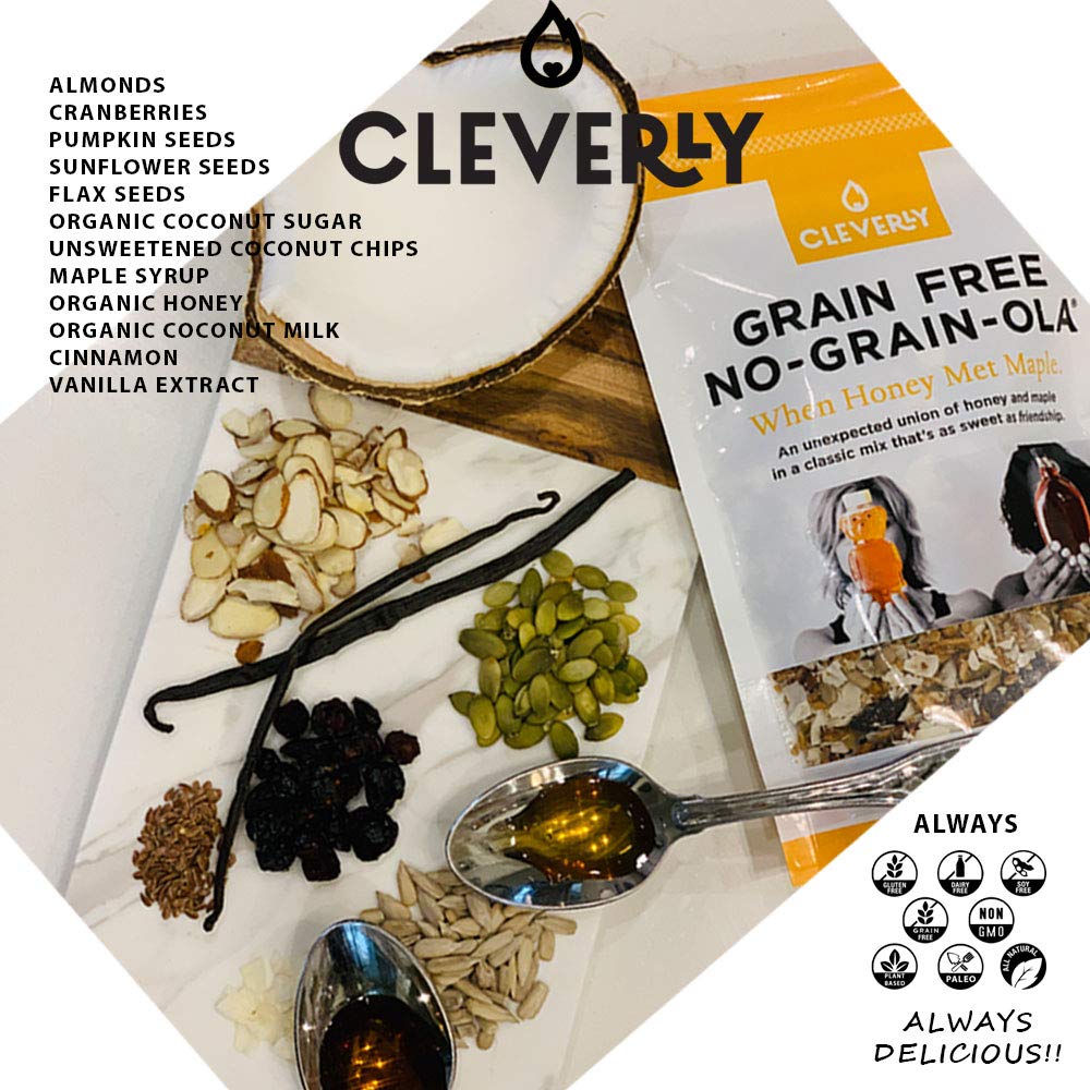 NO-GRAIN-OLA - Grain Free Granola | Paleo Friendly Healthy Snacks | Natural, Dairy Free, Soy Free, No Refined Sugars, Non GMO (8oz bags, 3 Bags Per