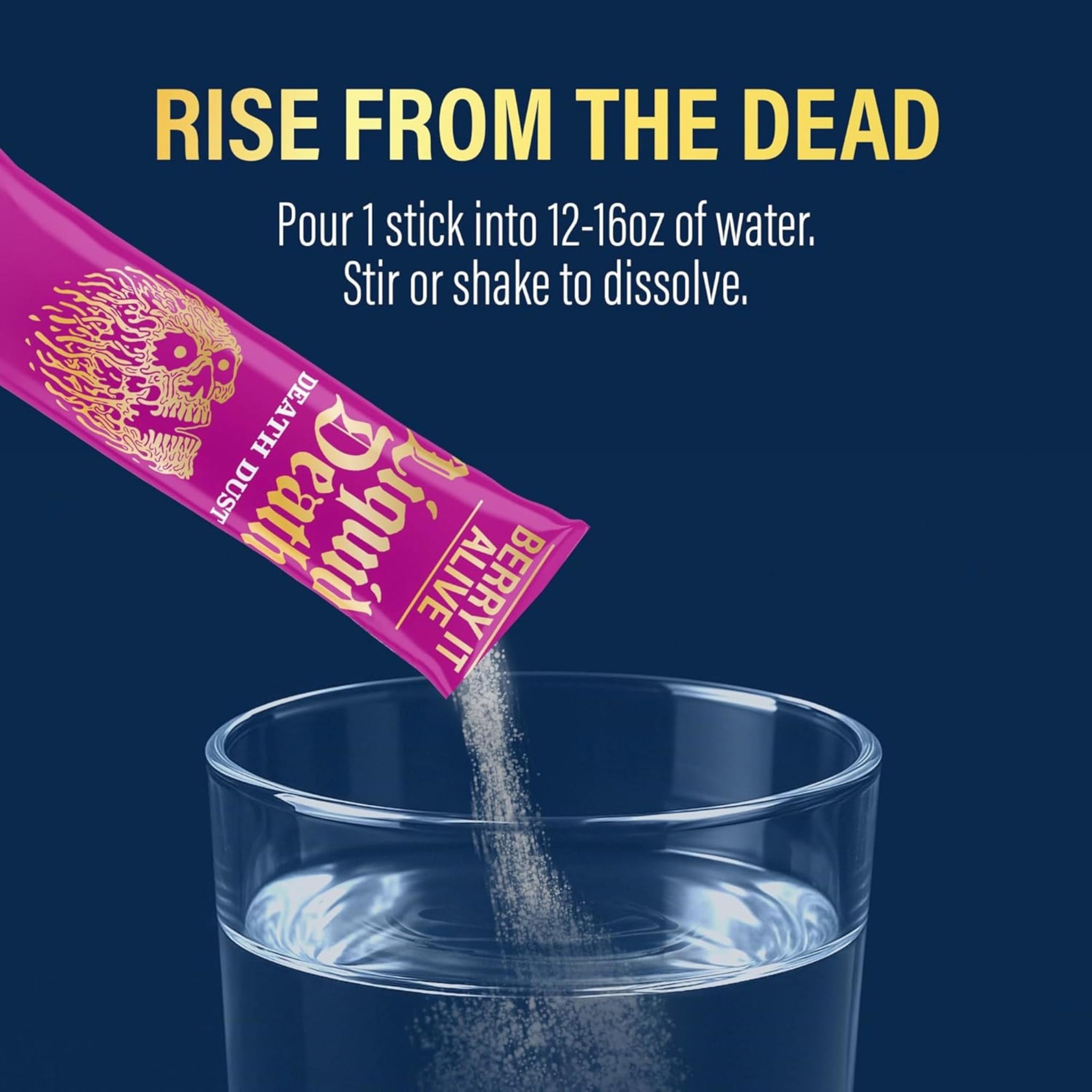 Liquid Death Electrolyte Death Dust, Berry It Alive, Cherry Obituary & Squeezed To Death Hydration Powder, Essential Vitamins Variety Packets, 6 pack