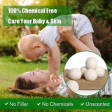 KINTOR XL Wool Dryer Balls 6-Pack, 100% New Zealand Wool, Reusable Fabric Softener, Cut Drying Time, Reduce Wrinkles Lint & Pet Hair, Hypoallergenic