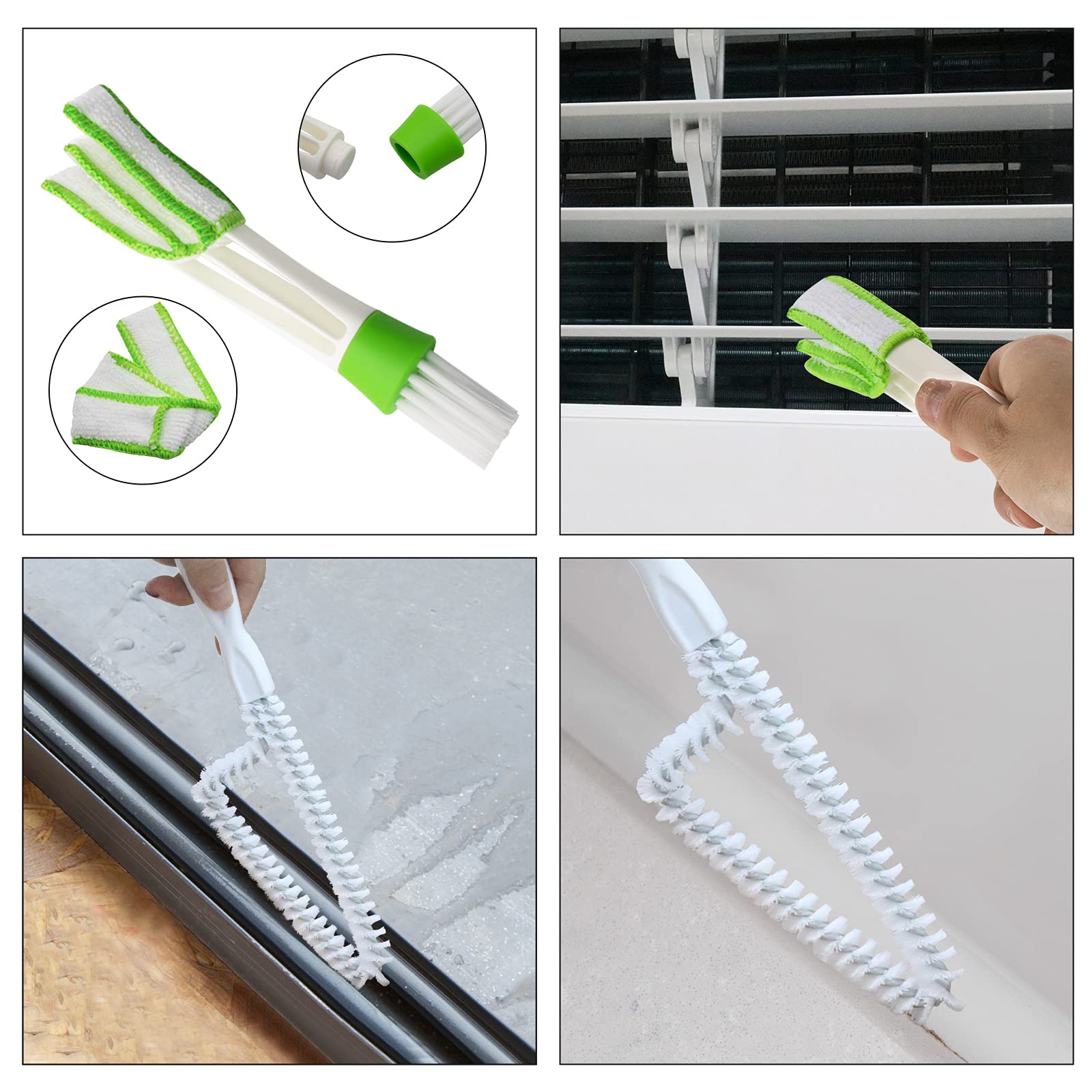 8 Pcs Hand-held Groove Gap Cleaning Tools - Door Window Track Crevice Cleaning Brushes Blind Cleaner Duster, Window Magic Cleaning Brush for Shower