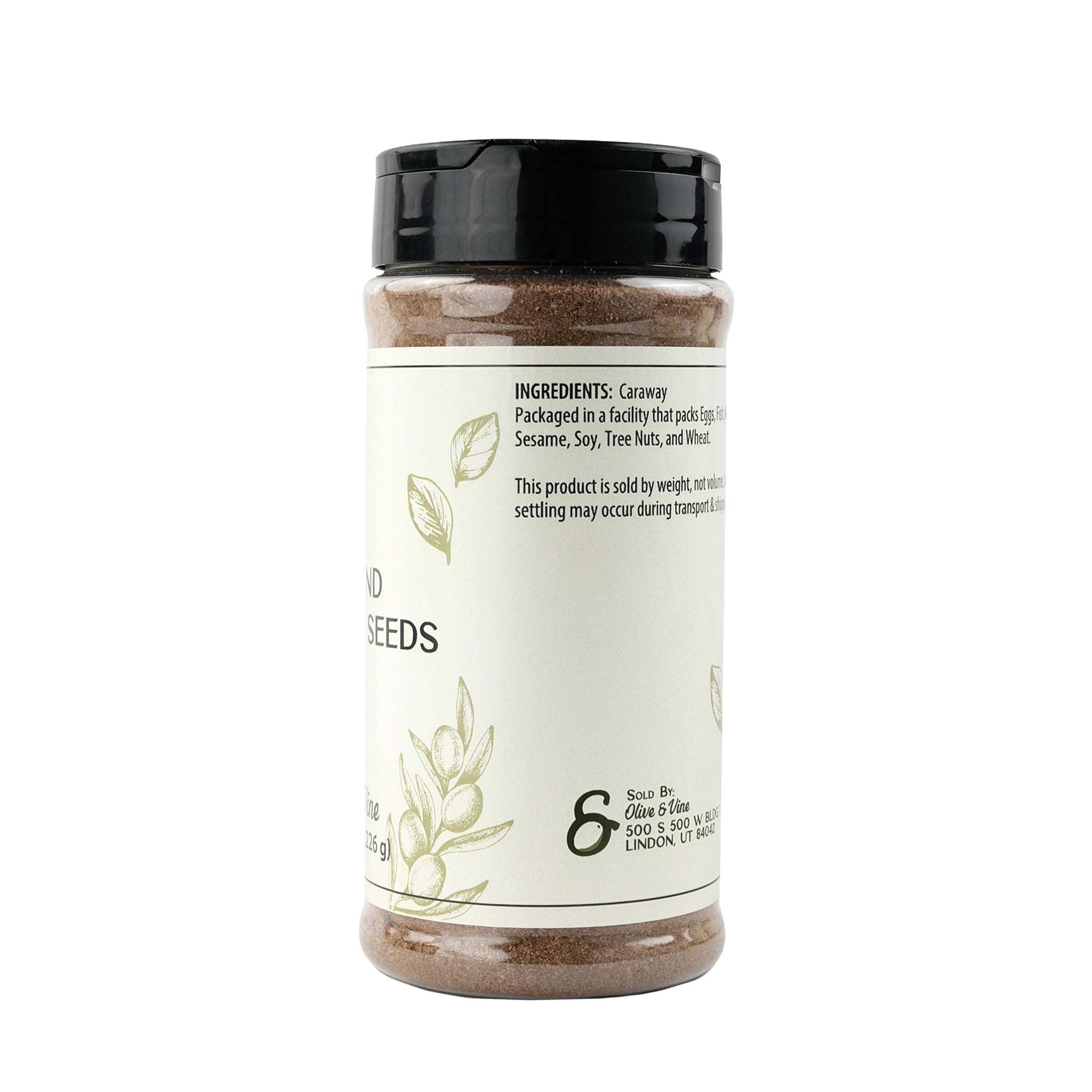 Olive & Vine Ground Caraway Seeds, Earthy Flavor, For Baking & Cooking, Rich Tradition, Authentic Taste, For Global Recipes (8 Ounce)