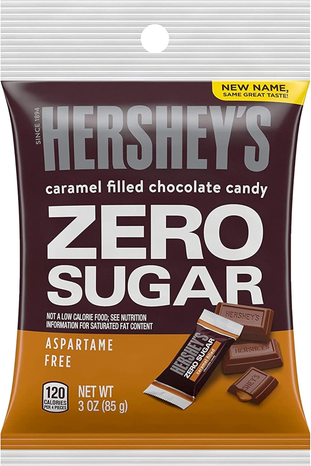 Hershey Sugar Free Variety Pack of 3-3 oz Bags - Special Dark, Caramel Filled, and Chocolate Candy - One Bag of Each - Delicious Zero Sugar Candy
