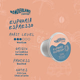 Wonderland Coffee | Euphoria Espresso B-Pods | Only Compatible with Bruvi Single-Serve Coffee Brewer | Includes 60 Pods