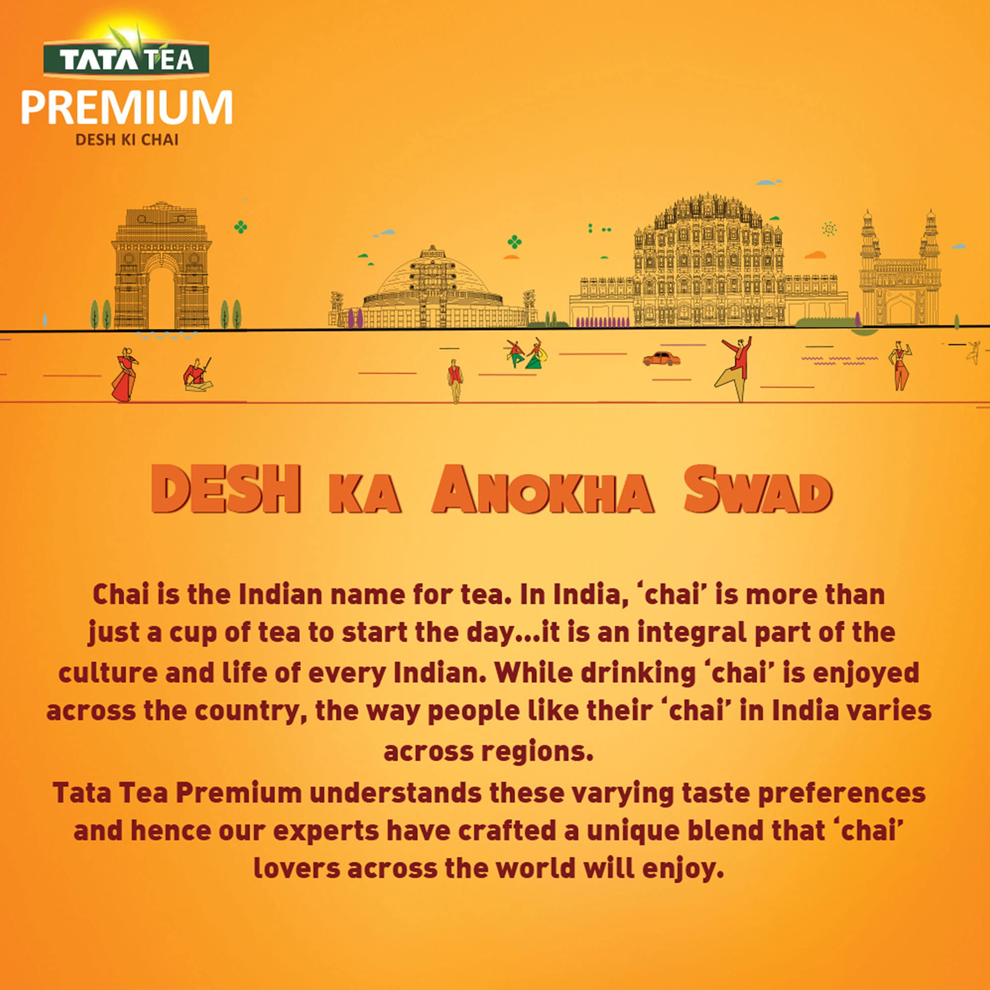Tetley USA Tata Tea Premium, Loose Leaf Black Tea, Premium Black Tea, 1kg, (Tata_2_South)