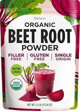 Gya Tea Co Organic Beet Root Powder 1.1 lb (17.64 oz) for Smoothies, Baking & Juice - Raw Beetroot Superfood & Natural Red Food Coloring for Energy