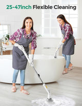 kHelfer Electric Spin Scrubber Kh8, Upgrade Cordless Shower Scrubber 8 Replacement Head, 1.5H Bathroom Scrubber Dual Speed, Shower Cleaning Brush