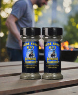 Sure Shot Sid’s Gunpowder BBQ Seasoning, 2 Pack (5.5 oz / 156 g Each) - Charcoal Smoky All-Purpose Grill Rub for Meat, Seafood, Eggs & Vegetables