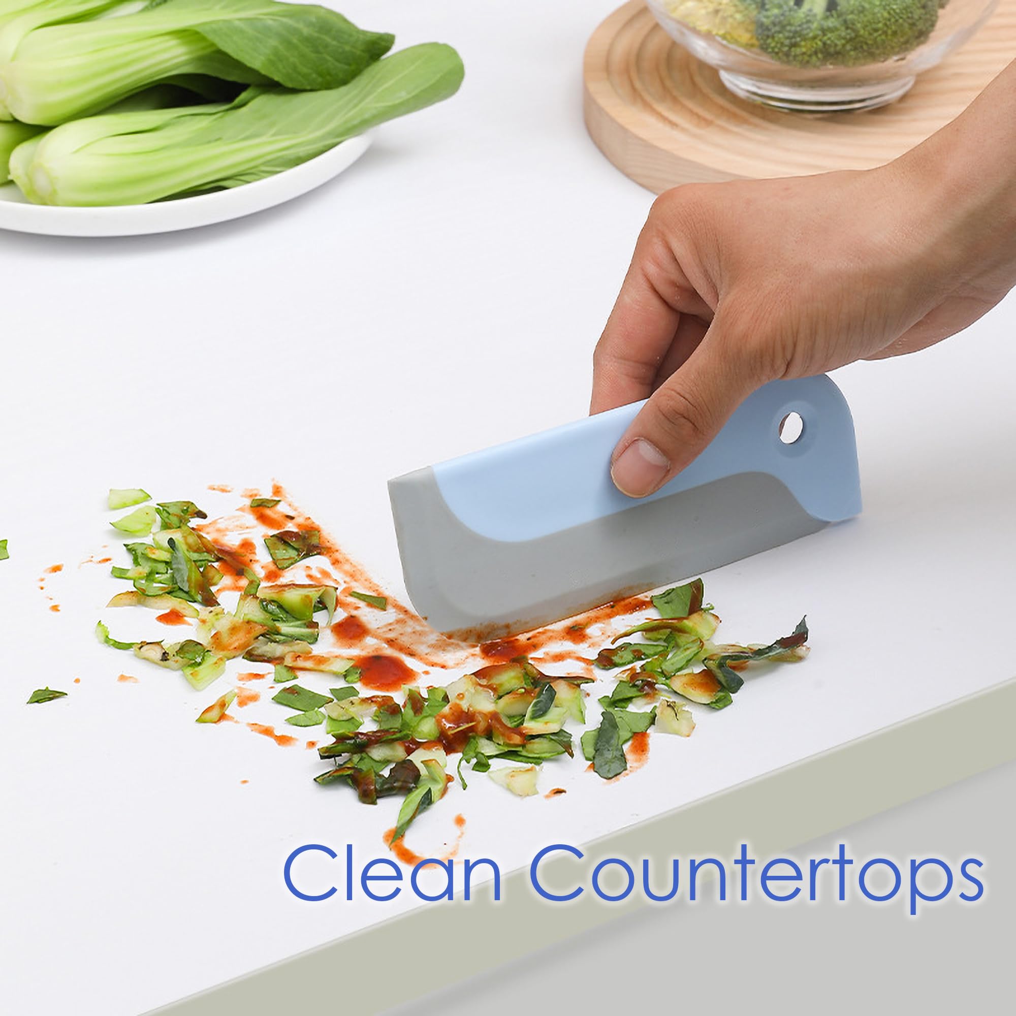 3 Pack Small Squeegees, Mini Squeegee for Windows, Mirrors, Bathroom Glass Shower Mirrors and Counter, Kitchen Countertops and Sink. Dish Scraper