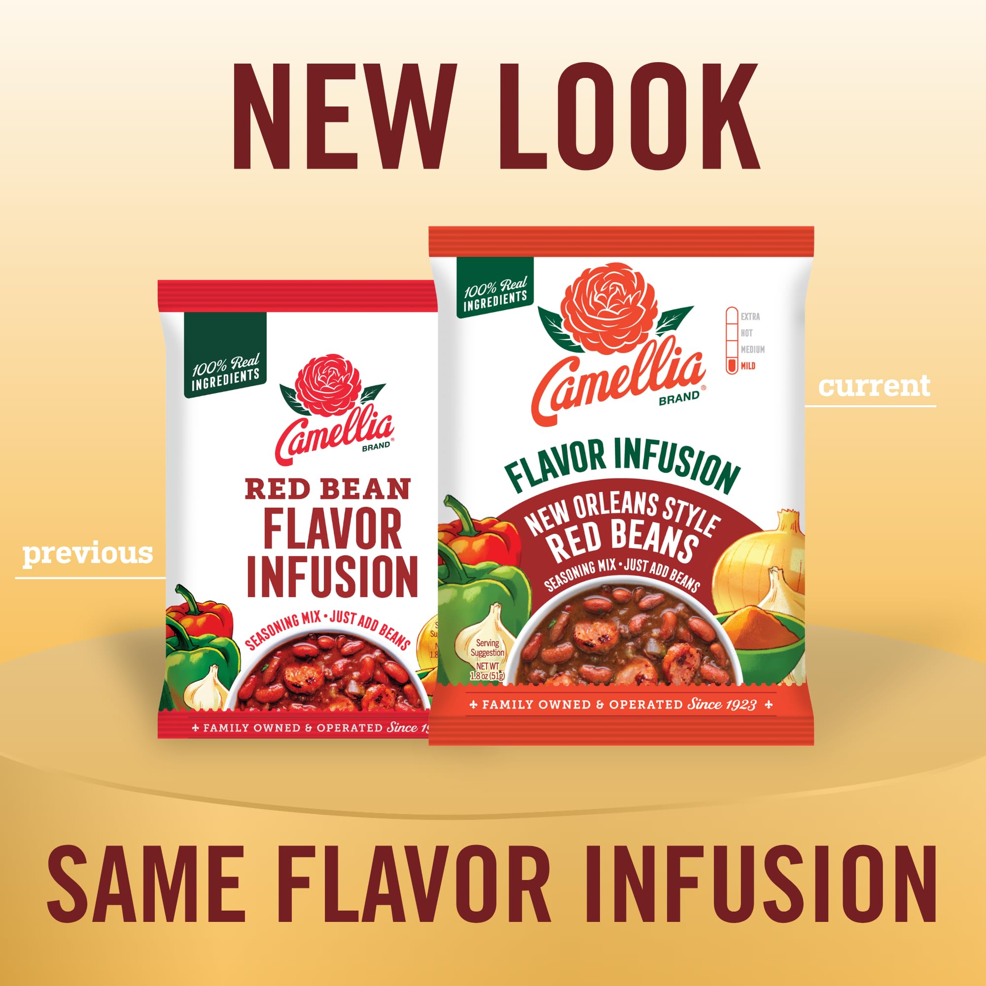 Camellia Red Bean Flavor Infusion Seasoning - Authentic Cajun & Creole Spice Blend for Red Beans and Rice, Gumbo, Chili, and Southern Cooking