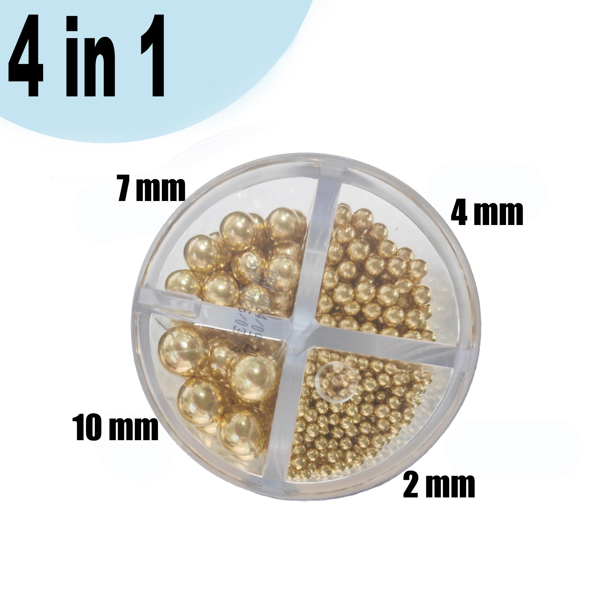 4 in 1 Super Gold Pearl Sugar Sprinkles 6 oz, 4 sizes Candy Pearls Ideal for Baking, Cake and Cupcake Toppers, Cookie Decoration, Ice Cream Topping