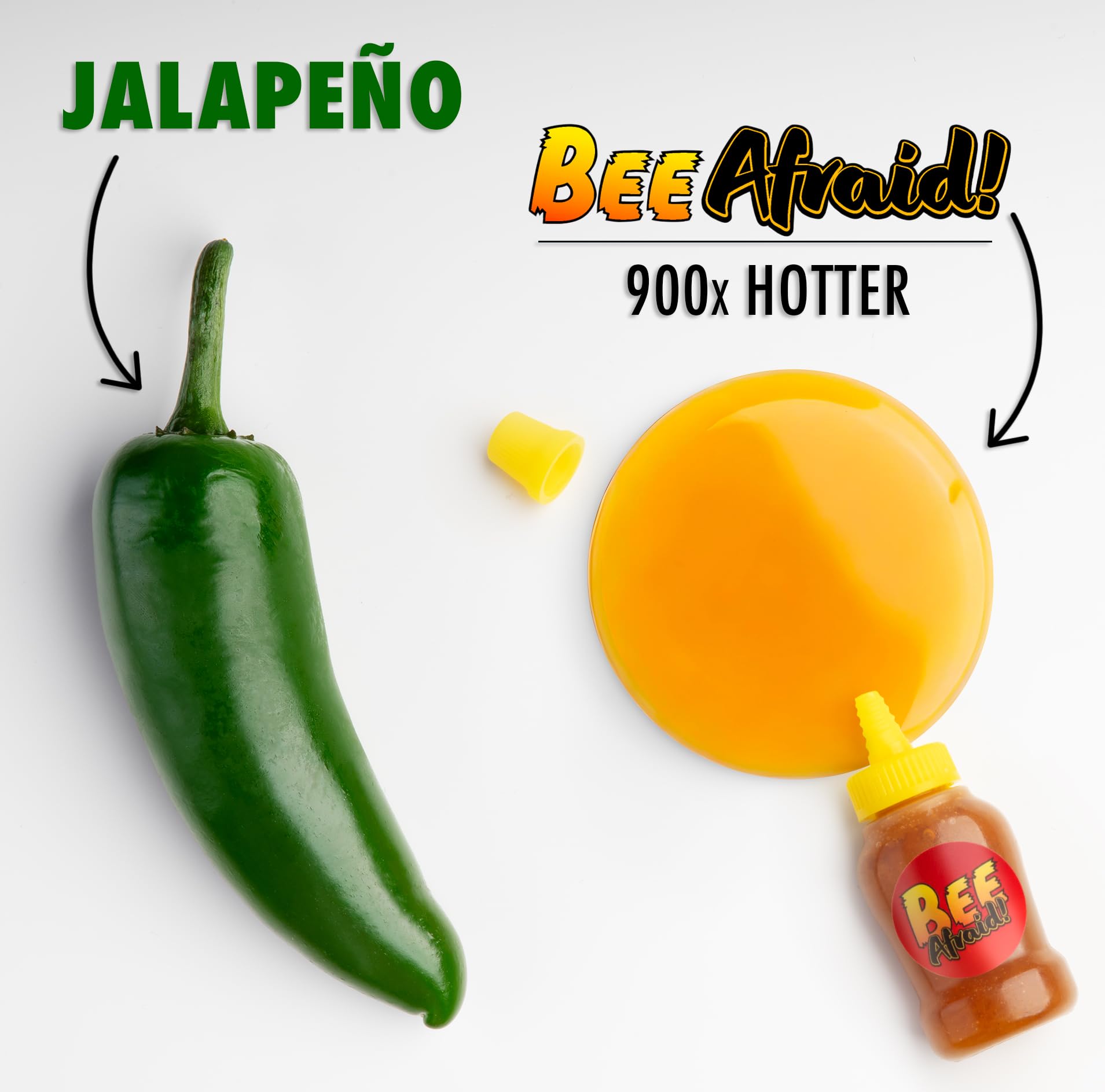 Bee Afraid: The World's Hottest Honey - Infused with 9 Million SHU Spicy Chili Extract, Gourmet Spicy Honey (1.1 oz) - Small, hand-crafted batches